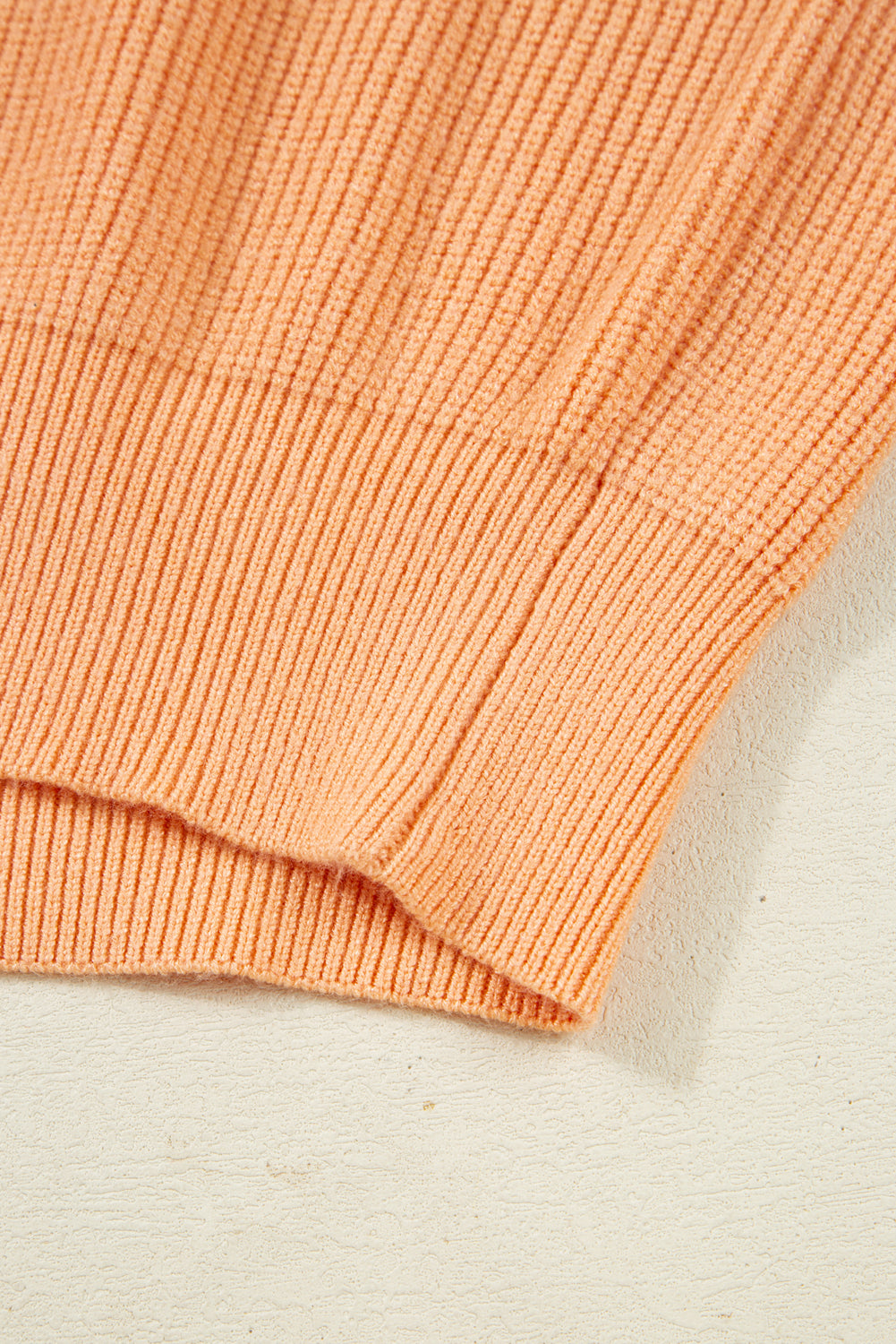 Orange Stripe Colorblock Half Zip Oversize Sweater